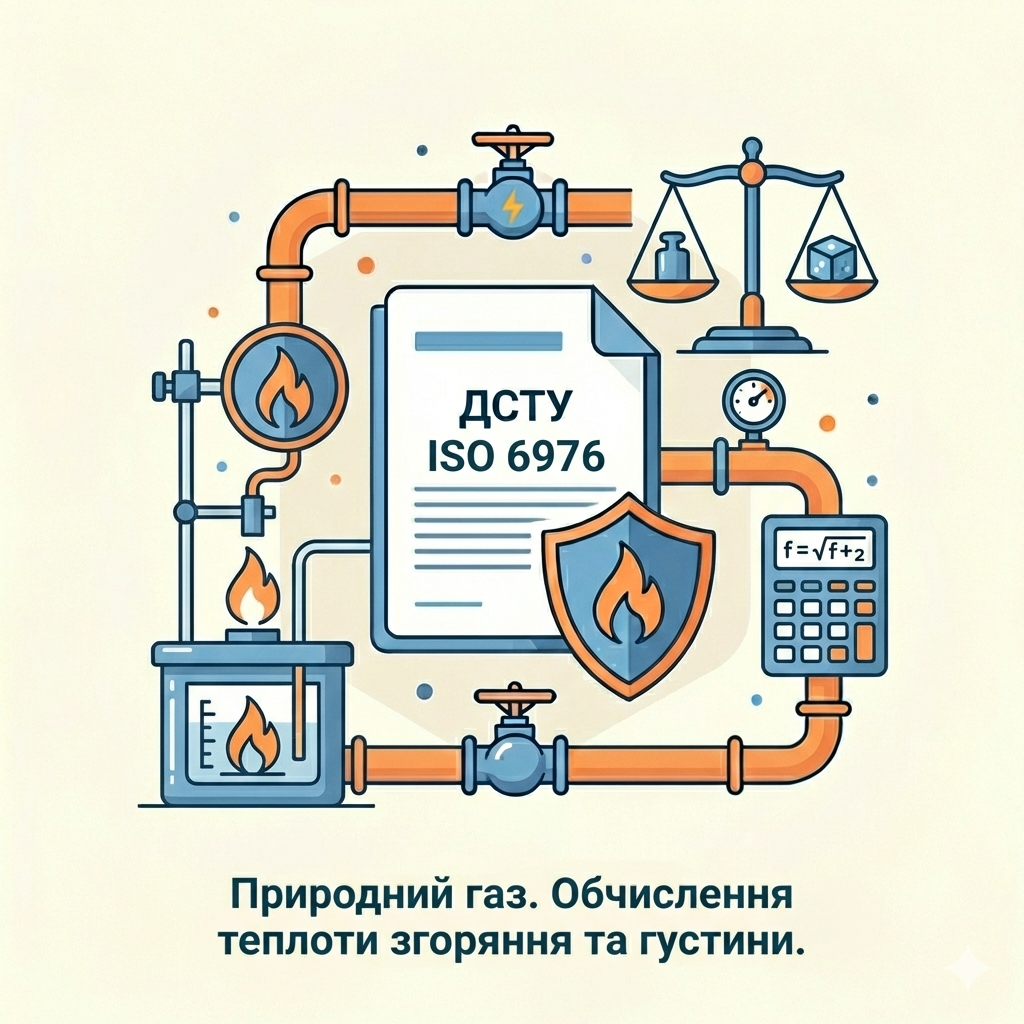 ДСТУ ISO 6976 — Природний газ. Обчислення теплоти згоряння та густини.