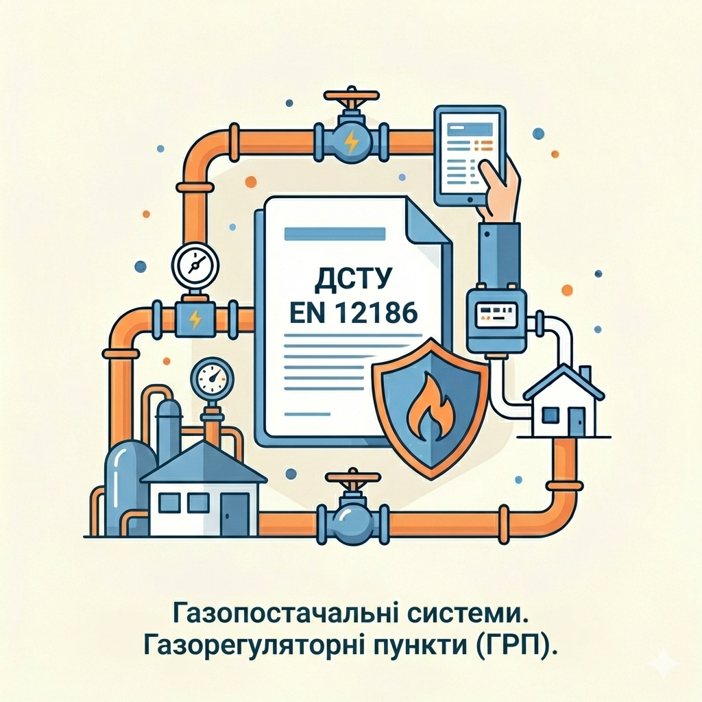 ДСТУ EN 12186 — Газопостачальні системи. Газорегуляторні пункти (ГРП).